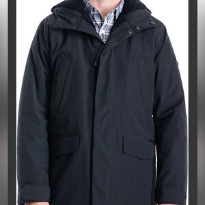 Michael Kors Men’s Otto Stadium Black Parka Coat Small